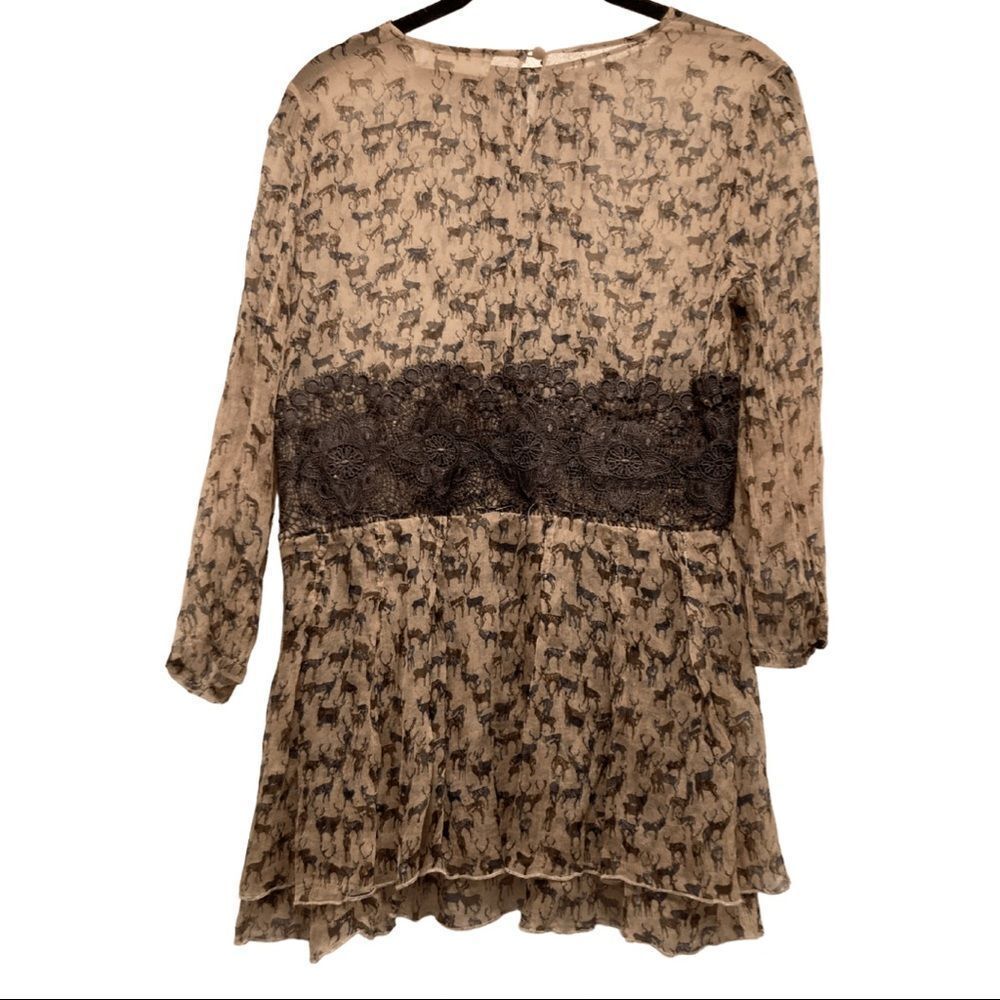 4 Love and Liberty Johnny Was Deer Lace Bodice Blouse - Picture 2 of 4